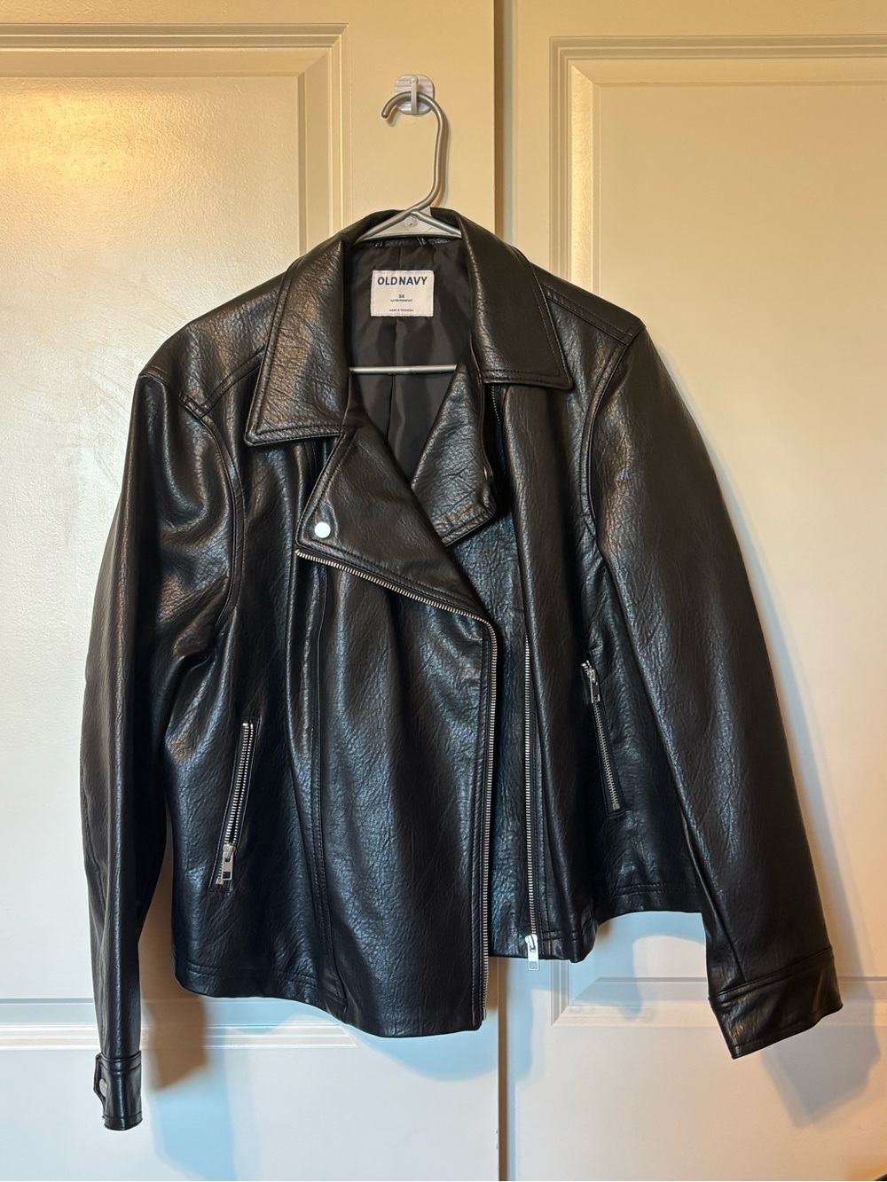 Old Navy Black Faux Leather Moto-Style Jacket
